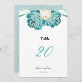 エレガントでおしゃれな水彩画のテーブルウェディングカード 招待状 (正面/裏面)