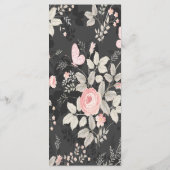 エレガントでおしゃれな水彩花柄のウェディングメニュー プログラム (裏面)