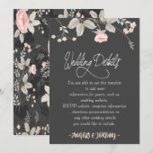 エレガントでおしゃれな水彩花柄の結婚式披露宴 招待状 (正面/裏面)