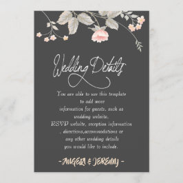 エレガントでおしゃれな水彩花柄の結婚式披露宴 招待状