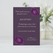 エレガントでおしゃれな紫のバラの結婚式の披露宴 招待状 (スタンド正面)