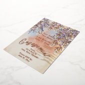 エレガントでおしゃれな花のエンゲージメント招待状 箔招待状 (回転した状態)