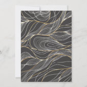 エレガントでおしゃれな赤と金のカスタム写真ウェディング 招待状 (裏面)