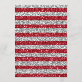 エレガントでおしゃれな赤と銀のグリッター ローズ スイート16 招待状 (裏面)