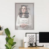 エレガントでおしゃれな追悼式写真デザイン ポスター (ホームオフィス)