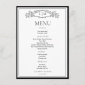 エレガントでおしゃれな カップルシャワーブライダルシャワーメニュー メニュー (正面)