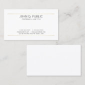 エレガントでお洒落で明白な金ゴールドのストライプでモダンな白 名刺 (正面/裏面)