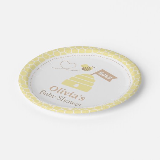 エレガントでかわいいのまわりにのベビーシャワーの供給 ペーパープレート (アングル)
