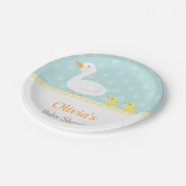 エレガントでかわいいアヒルの双生児のベビーシャワーのパーティーの供給 ペーパープレート (アングル)