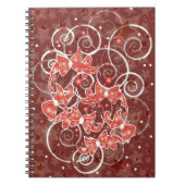 エレガントでかわいいクリスマスのリボンと星 ノートブック (正面)