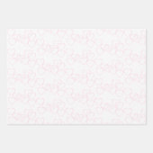 エレガントでかわいいピンクと白のハートチャーム ラッピングペーパーシート (正面3)