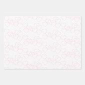 エレガントでかわいいピンクと白のハートチャーム ラッピングペーパーシート (正面2)