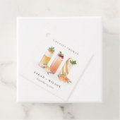 エレガントでかわいいフルーツカクテルオレンジカップルシャワー フェイバータグ (インサイチュ)