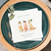 エレガントでかわいいフルーツカクテルオレンジ ブライダルシャワー スタンダードカクテルナプキン