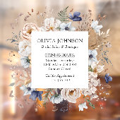 エレガントでかわいいベージュブルーの花のフラワービジネス ウィンドウサイン (シート2)