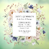 エレガントでかわいいベージュブルーの花のフラワービジネス ウィンドウサイン (シート3)