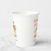 エレガントでかわいいボヘミアオレンジ フルーツケーキ ブライズシャワー 紙コップ (左)