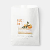 エレガントでかわいいボヘミアオレンジ フルーツ ケーキ ブライダル シャワー フェイバーバッグ (正面)