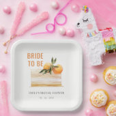 エレガントでかわいいボヘミアオレンジ フルーツ ケーキ ブライダル シャワー ペーパープレート (パーティー)