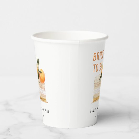 エレガントでかわいいボヘミアオレンジ フルーツ ケーキ ブライダル シャワー 紙コップ (右)