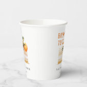 エレガントでかわいいボヘミアンレッドフルーツケーキのブライズシャワー 紙コップ (左)