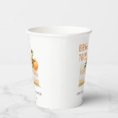 エレガントでかわいいボヘミアンレッドフルーツケーキのブライズシャワー 紙コップ (右)