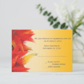 エレガントでかわいい秋の結婚式の出欠確認カード 招待状 (スタンド正面)