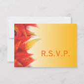 エレガントでかわいい秋の結婚式の出欠確認カード 招待状 (裏面)