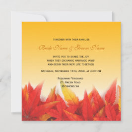 エレガントでかわいい秋の結婚式の招待状 招待状
