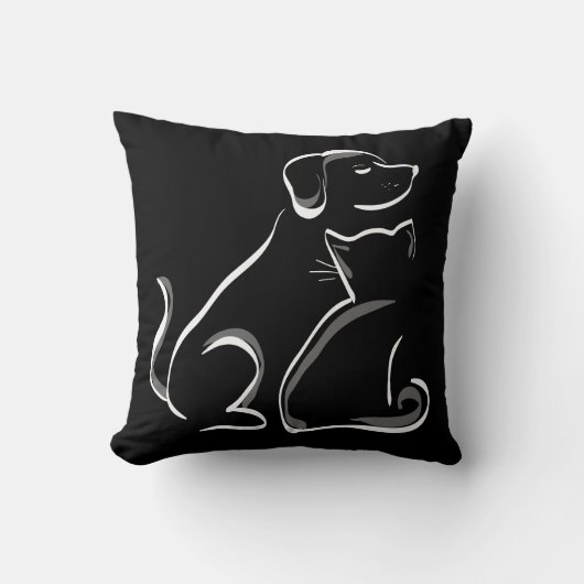 エレガントでかわいい親友猫および犬は置きます クッション (正面)