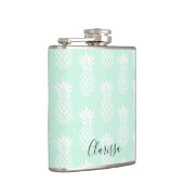 エレガントでかわいくかわいらしく真新しい緑のパイナップルパターン フラスク (右)