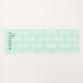 エレガントでかわいくかわいらしく真新しい緑のパイナップルパターン ヨガマット (裏面(横))