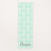 エレガントでかわいくかわいらしく真新しい緑のパイナップルパターン ヨガマット (正面)