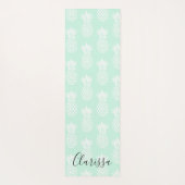 エレガントでかわいくかわいらしく真新しい緑のパイナップルパターン ヨガマット (裏面)