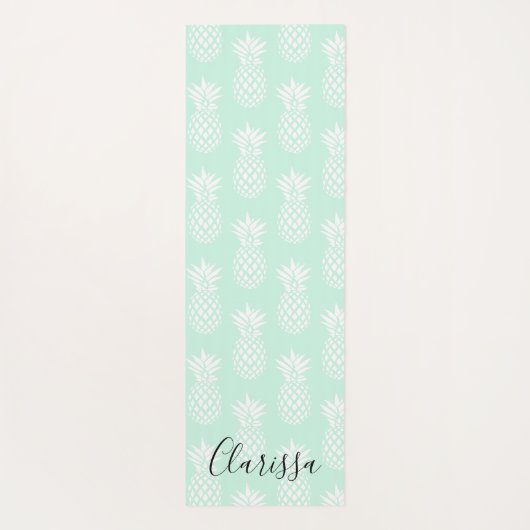 エレガントでかわいくかわいらしく真新しい緑のパイナップルパターン ヨガマット (裏面)