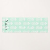 エレガントでかわいくかわいらしく真新しい緑のパイナップルパターン ヨガマット (正面(横))