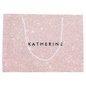 エレガントでかわいらしいばら色の金ゴールドのグリッターのメイド・オブ・オーナー（花嫁付き添い人） ラージペーパーバッグ (裏面)