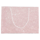 エレガントでかわいらしいばら色の金ゴールドのグリッターのメイド・オブ・オーナー（花嫁付き添い人） ラージペーパーバッグ (裏面)