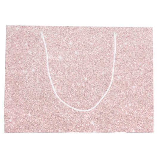 エレガントでかわいらしいばら色の金ゴールドのグリッターのメイド・オブ・オーナー（花嫁付き添い人） ラージペーパーバッグ (裏面)