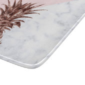 エレガントでかわいらしいばら色の金ゴールドのパイナップル白の大理石 カッティングボード (角)