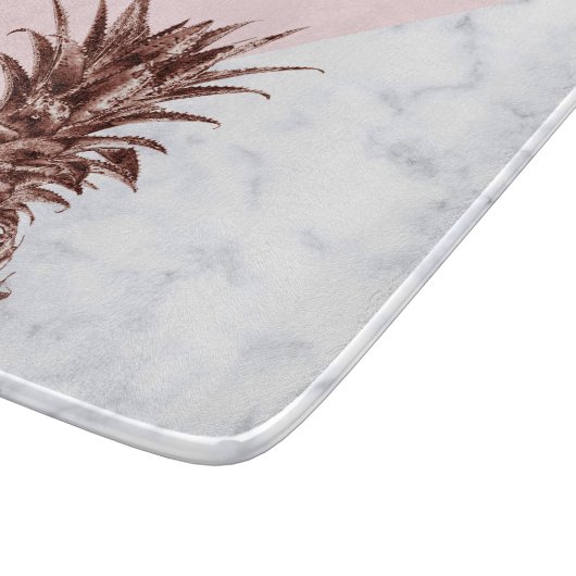 エレガントでかわいらしいばら色の金ゴールドのパイナップル白の大理石 カッティングボード (角)