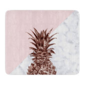 エレガントでかわいらしいばら色の金ゴールドのパイナップル白の大理石 カッティングボード (正面)