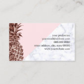 エレガントでかわいらしいばら色の金ゴールドのパイナップル白の大理石 名刺 (裏面)