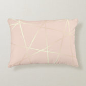 エレガントでかわいらしいばら色の金ゴールド及び赤面のピンクの幾何学的 アクセントクッション (正面)
