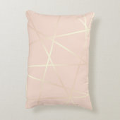 エレガントでかわいらしいばら色の金ゴールド及び赤面のピンクの幾何学的 アクセントクッション (裏面(縦))