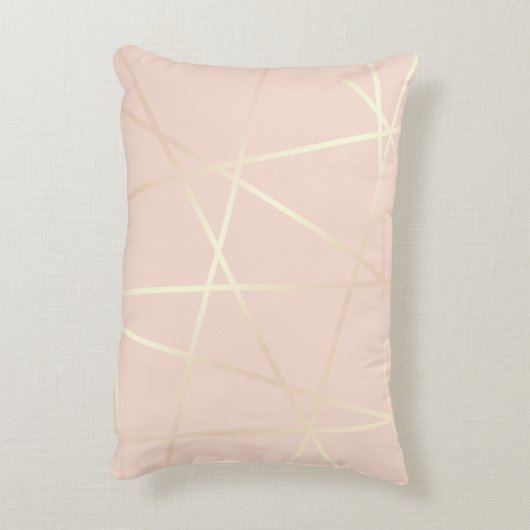エレガントでかわいらしいばら色の金ゴールド及び赤面のピンクの幾何学的 アクセントクッション (裏面(縦))