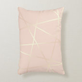 エレガントでかわいらしいばら色の金ゴールド及び赤面のピンクの幾何学的 アクセントクッション (正面(垂直))