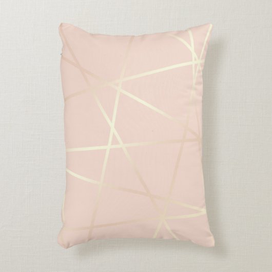 エレガントでかわいらしいばら色の金ゴールド及び赤面のピンクの幾何学的 アクセントクッション (正面(垂直))