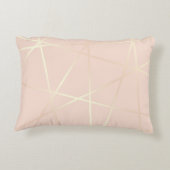 エレガントでかわいらしいばら色の金ゴールド及び赤面のピンクの幾何学的 アクセントクッション (裏面)