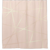 エレガントでかわいらしいばら色の金ゴールド及び赤面のピンクの幾何学的 シャワーカーテン (正面)